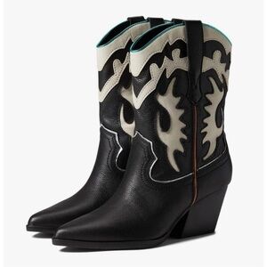 DOLCE VITA Black and Cream Western Boots
